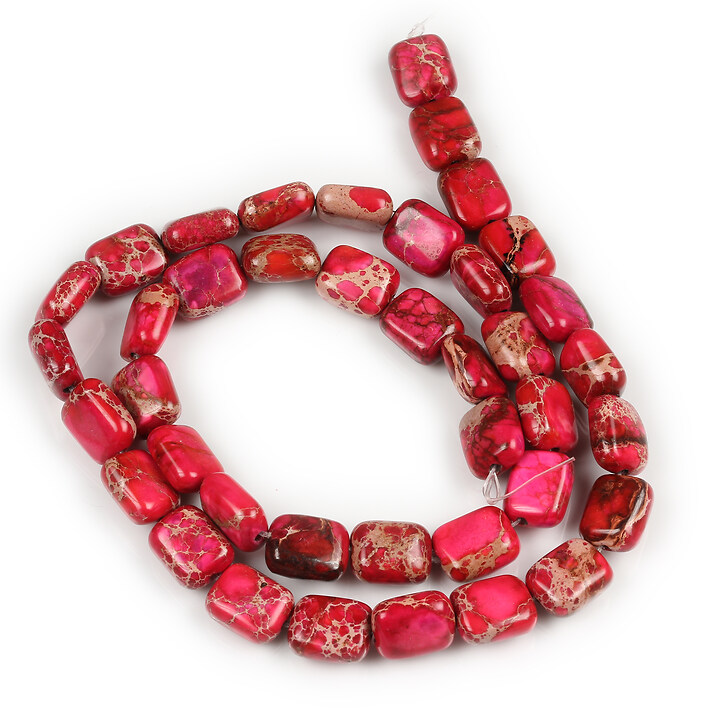 Margele regalite de sinteza (Imperial Jasper) roz aprins pernute 10-11x8-9mm (sirag)
