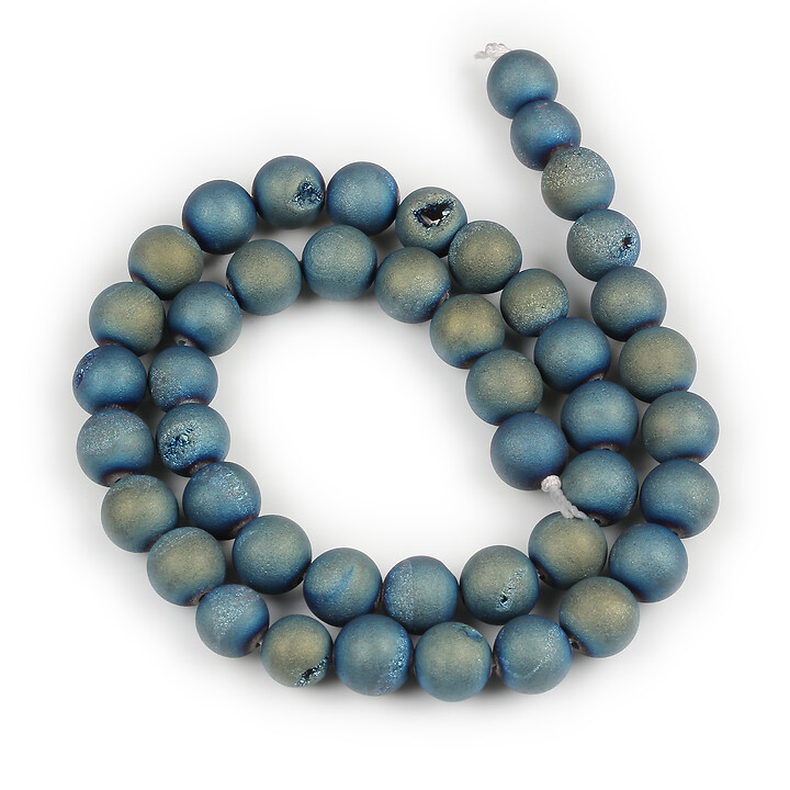 Margele agate druzy geode efect mat sfere 8mm (sirag) - placat verde