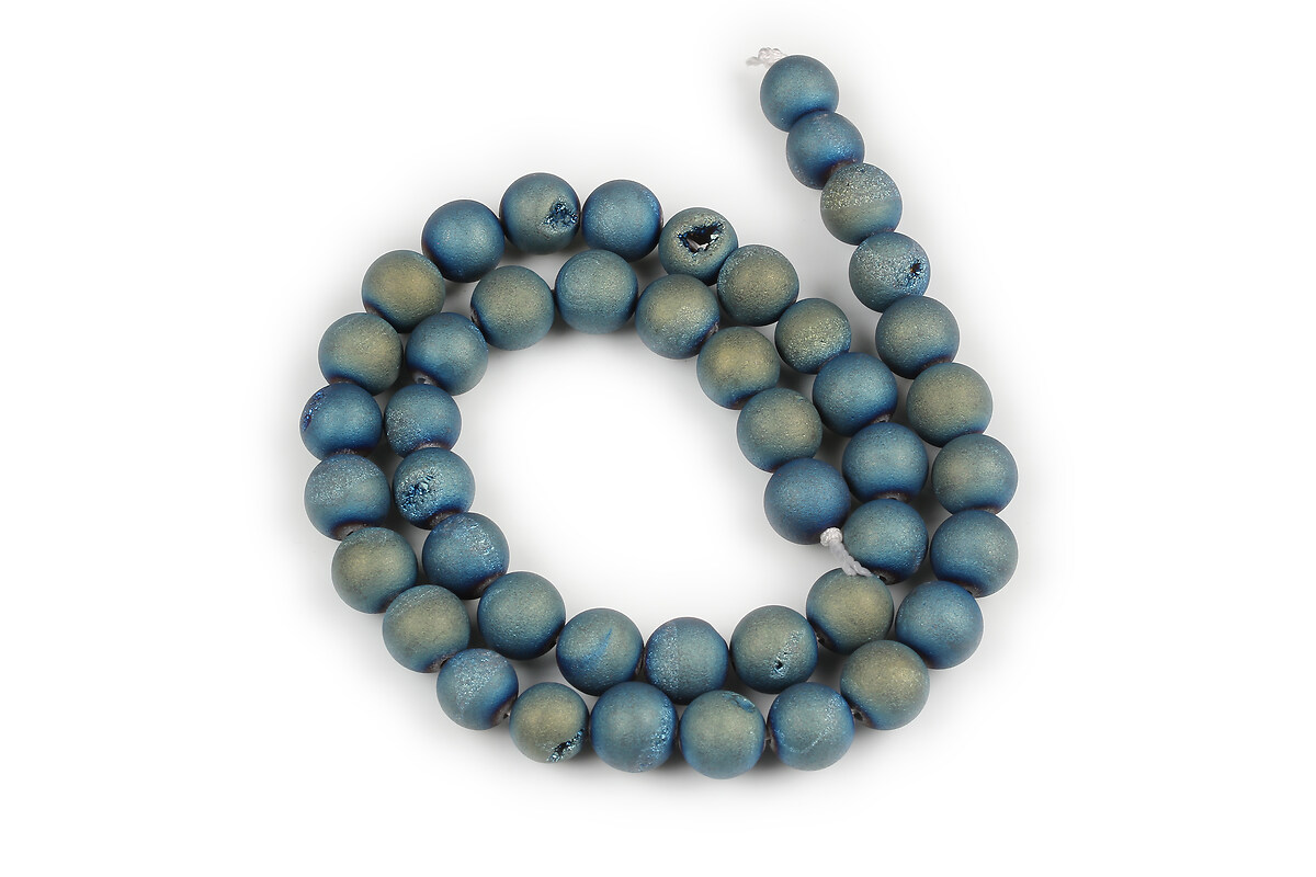 Margele agate druzy geode efect mat sfere 8mm (sirag) - placat verde