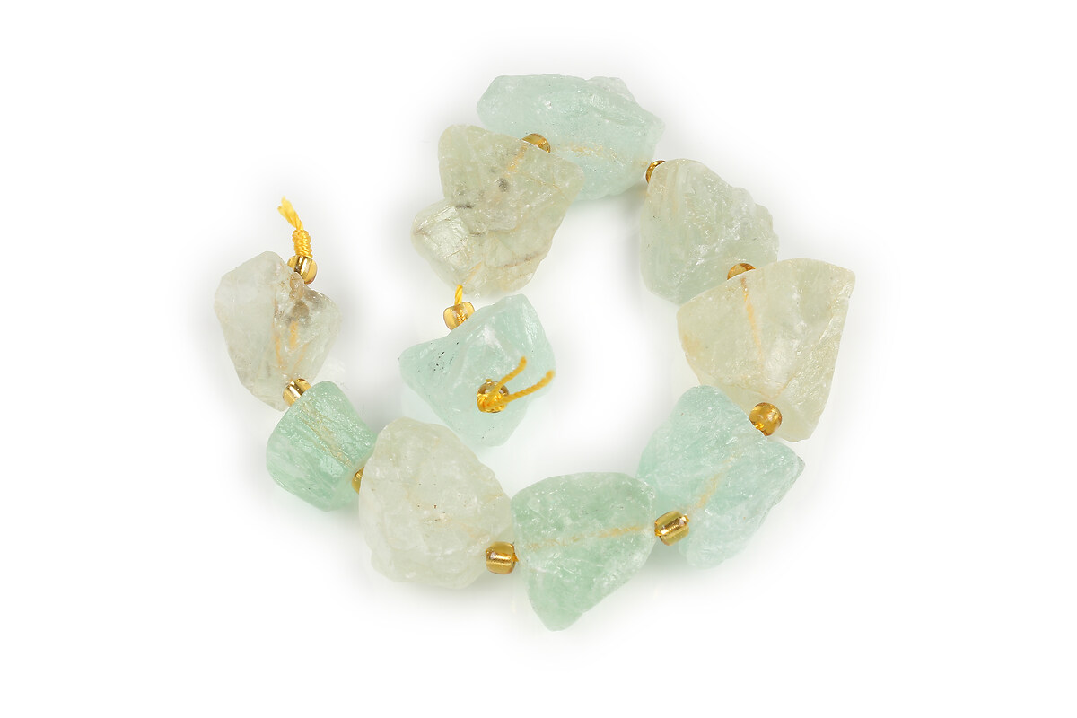 Margele fluorit naturale raw (rough) nuggets 14-28x15-25mm (sirag scurt)