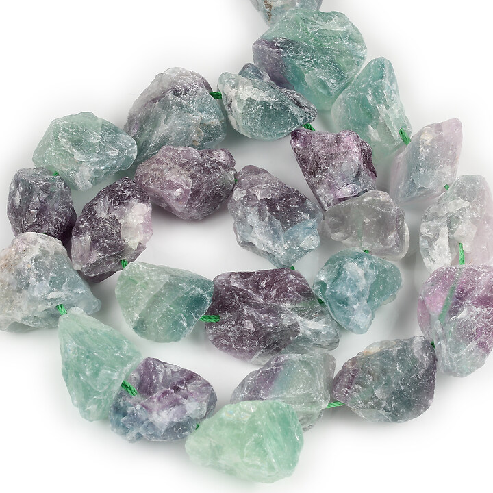 Margele fluorit naturale raw (rough) nuggets 15-20x14-18mm (sirag)