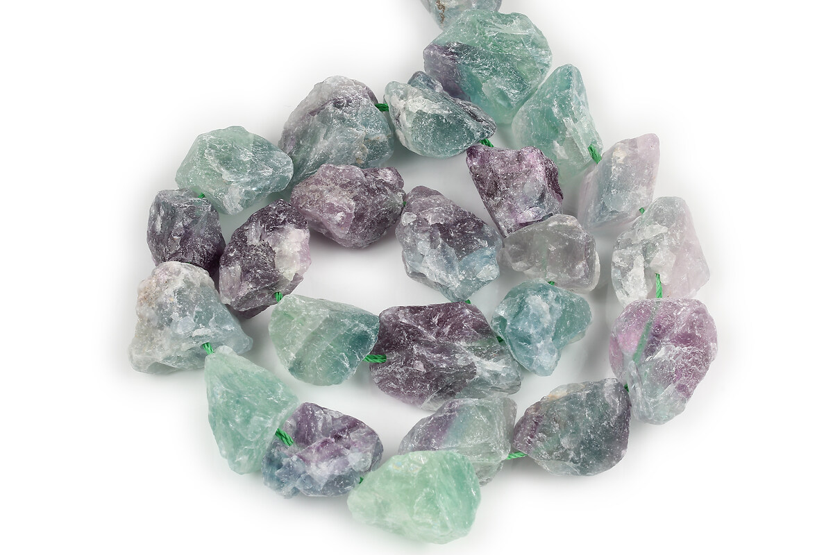Margele fluorit naturale raw (rough) nuggets 15-20x14-18mm (sirag)