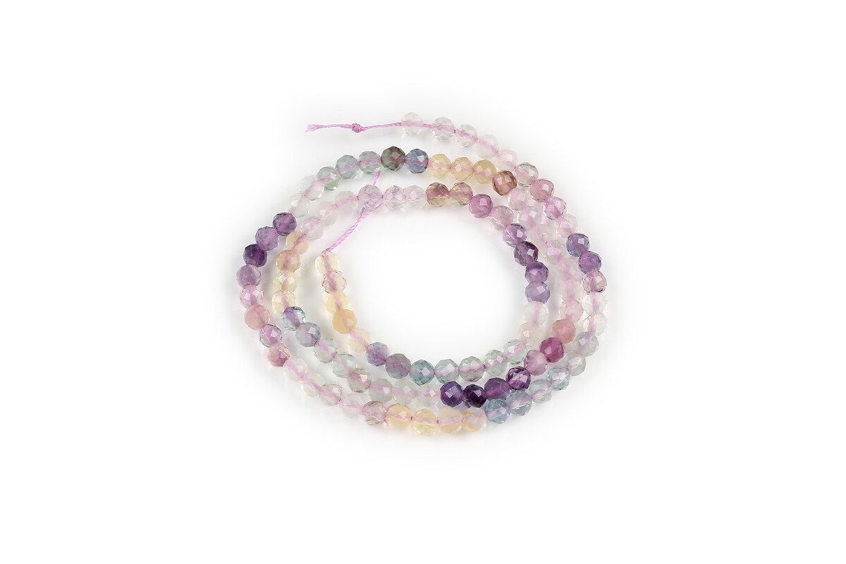 Margele fluorit gradient sfere fatetate 4mm (sirag)