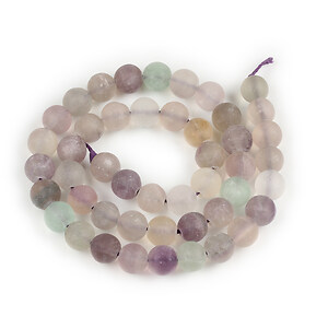 Margele fluorit frosted (mat) 8mm (sirag)