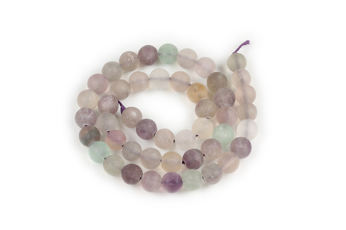 Margele fluorit frosted (mat) 8mm (sirag)