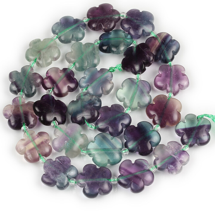 Margele fluorit floare 15mm (sirag)