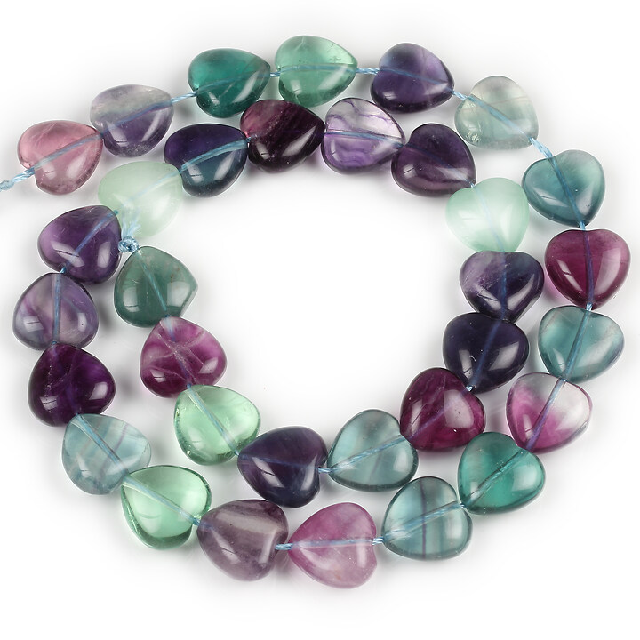 Margele fluorit inima 12mm (sirag)