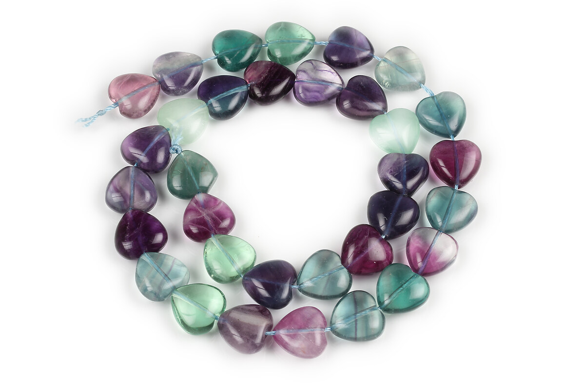 Margele fluorit inima 12mm (sirag)