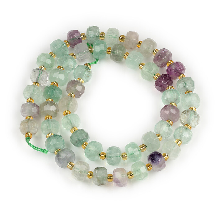 Margele fluorit rondele fatetate 5-6x7-8mm (sirag)