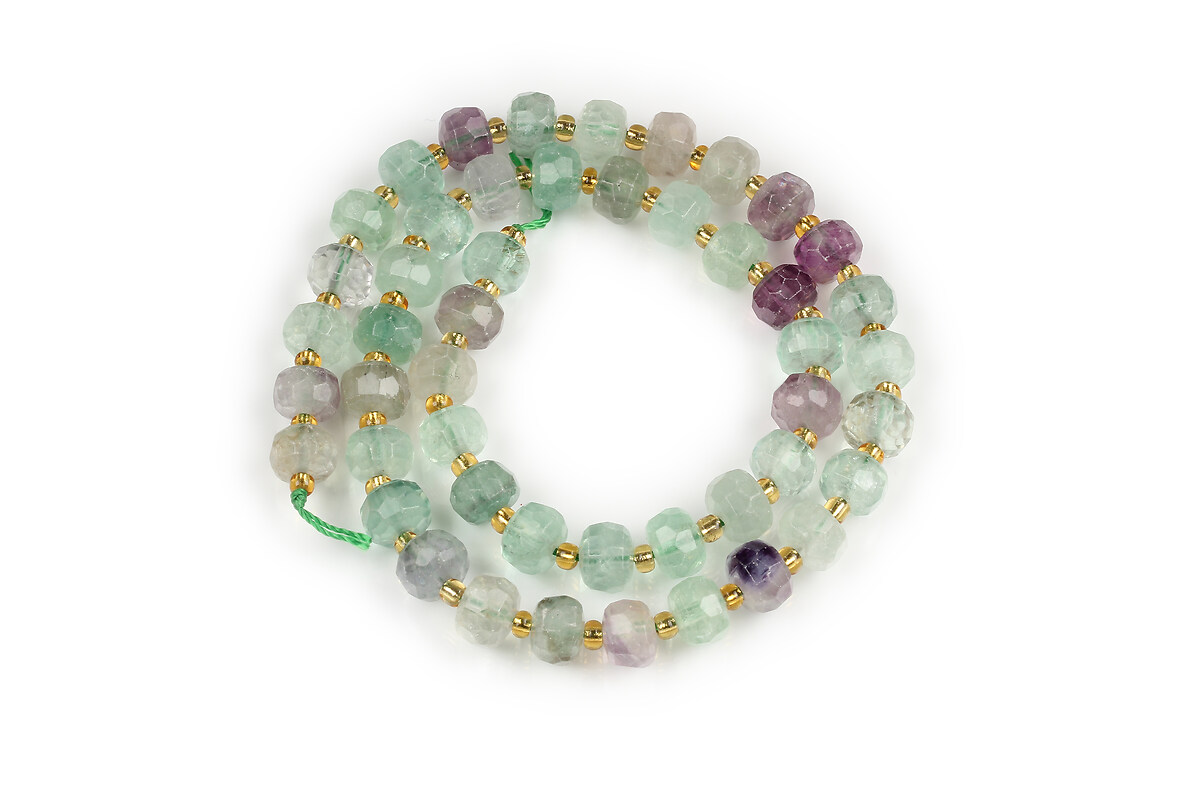 Margele fluorit rondele fatetate 5-6x7-8mm (sirag)