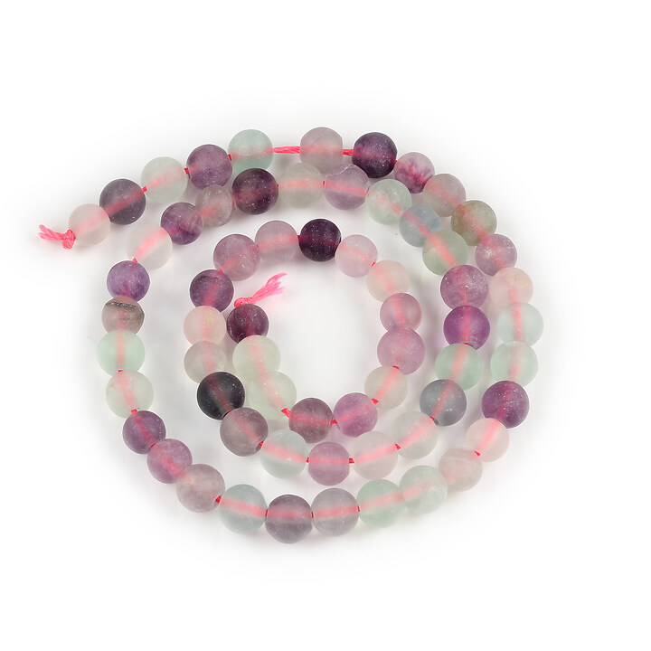 Margele fluorit frosted (mat) sfere 6mm (sirag)