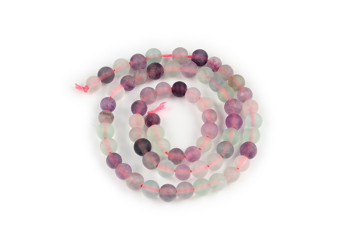 Margele fluorit frosted (mat) sfere 6mm (sirag)