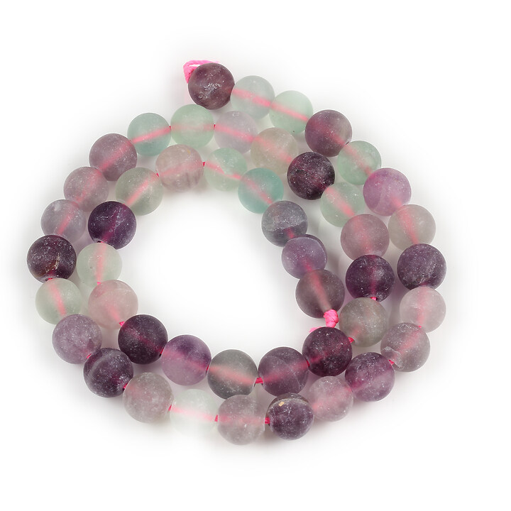 Margele fluorit frosted (mat) sfere 8mm (sirag)