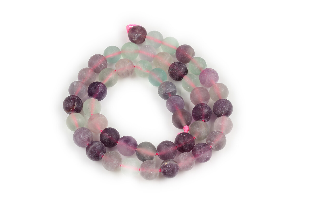 Margele fluorit frosted (mat) sfere 8mm (sirag)