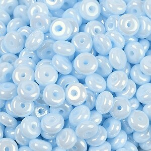 Margele de nisip de sticla rondele 3x6,5mm (50g) - albastru luster