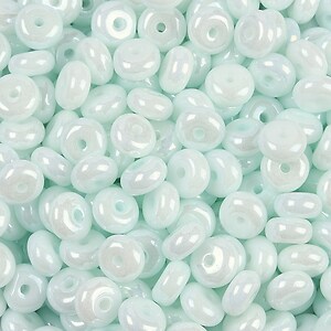 Margele de nisip de sticla rondele 3x6,5mm (50g) - turcoaz deschis luster