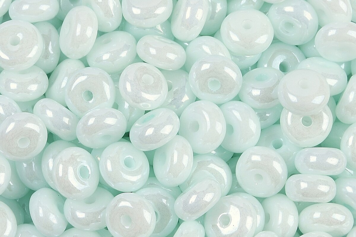 Margele de nisip de sticla rondele 3x6,5mm (50g) - turcoaz deschis luster