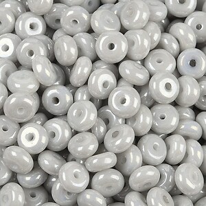 Margele de nisip de sticla rondele 3x6,5mm (50g) - gri luster