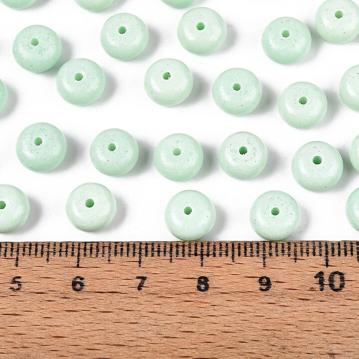 Margele de nisip de sticla rondele 5x8,5mm (50g) - turcoaz deschis  opac