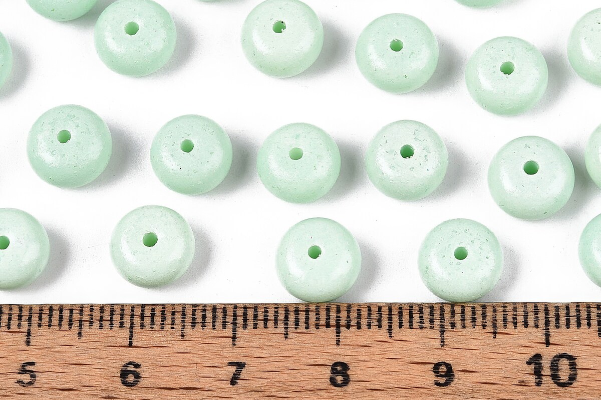 Margele de nisip de sticla rondele 5x8,5mm (50g) - turcoaz deschis  opac