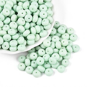 Margele de nisip de sticla rondele 5x8,5mm (50g) - turcoaz deschis  opac