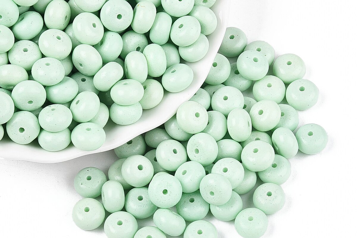 Margele de nisip de sticla rondele 5x8,5mm (50g) - turcoaz deschis  opac