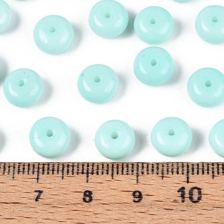 Margele de nisip de sticla rondele 5x8,5mm (50g) - bleu opac