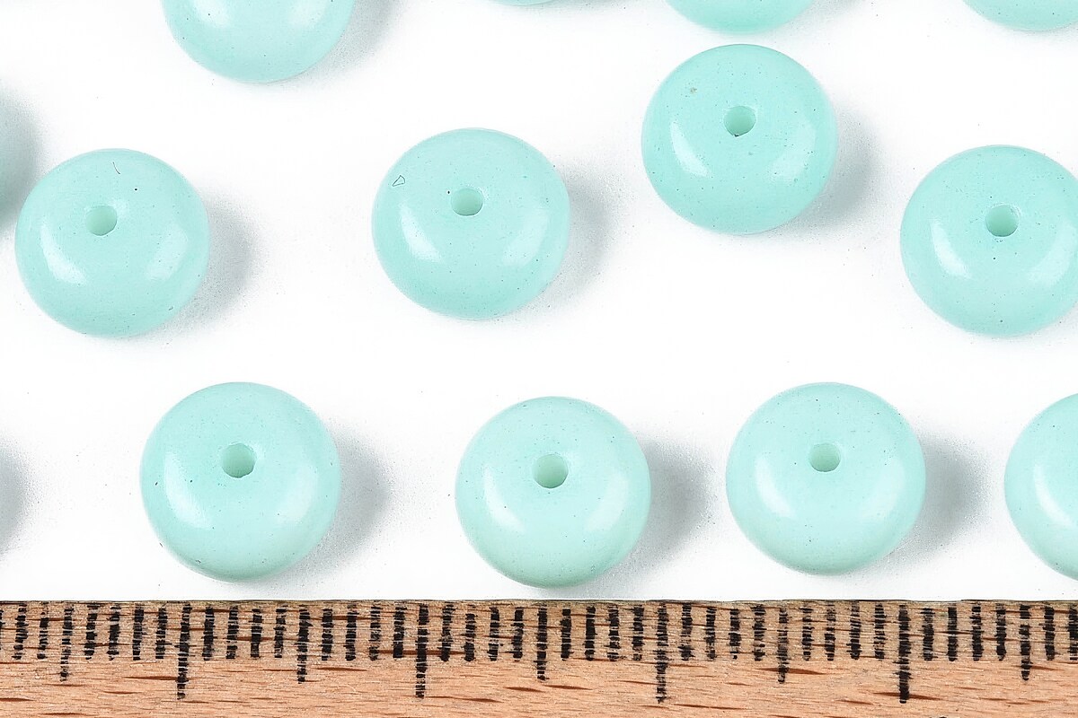 Margele de nisip de sticla rondele 5x8,5mm (50g) - bleu opac