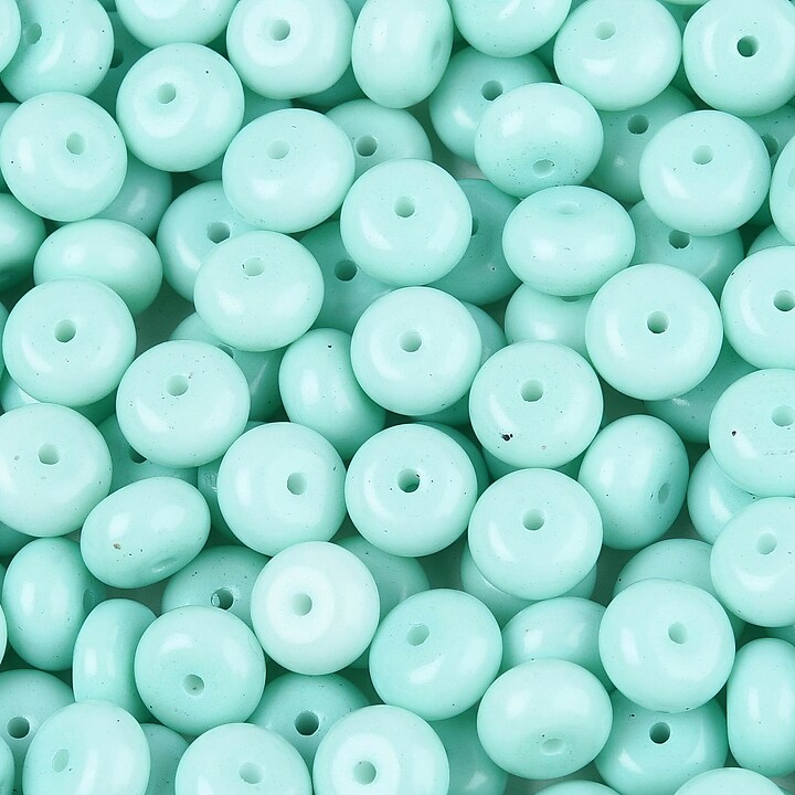 Margele de nisip de sticla rondele 5x8,5mm (50g) - bleu opac