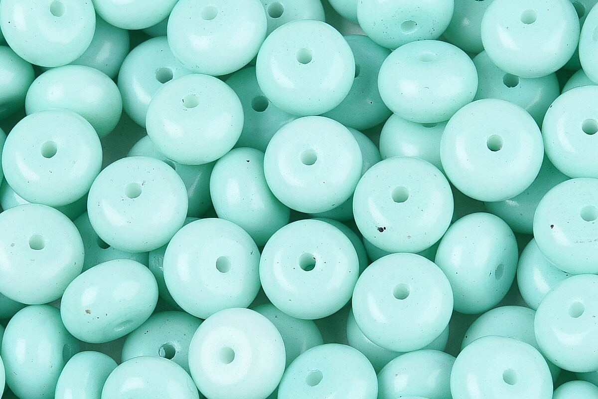 Margele de nisip de sticla rondele 5x8,5mm (50g) - bleu opac