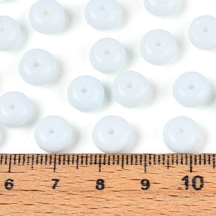 Margele de nisip de sticla rondele 5x8,5mm (50g) - albastru deschis opac