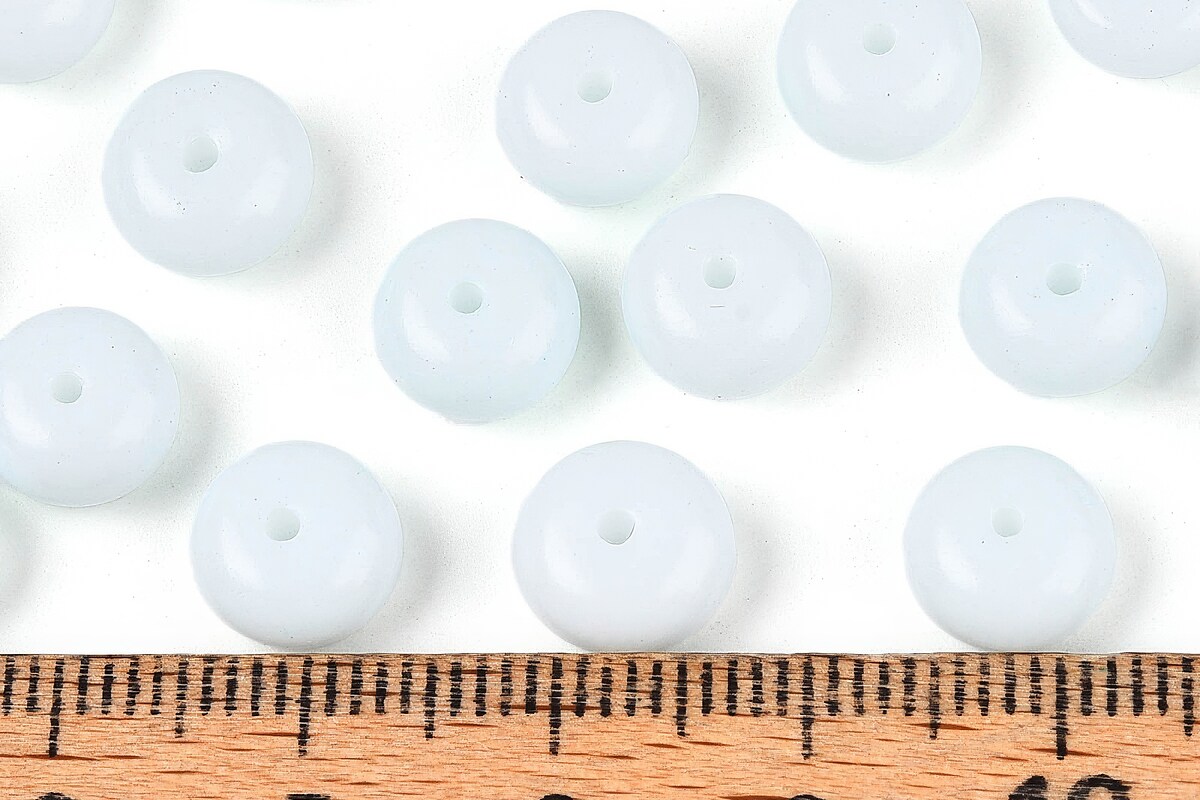 Margele de nisip de sticla rondele 5x8,5mm (50g) - albastru deschis opac