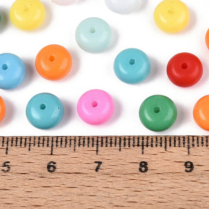 Margele de nisip de sticla rondele 5x8,5mm (50g) - mix opac