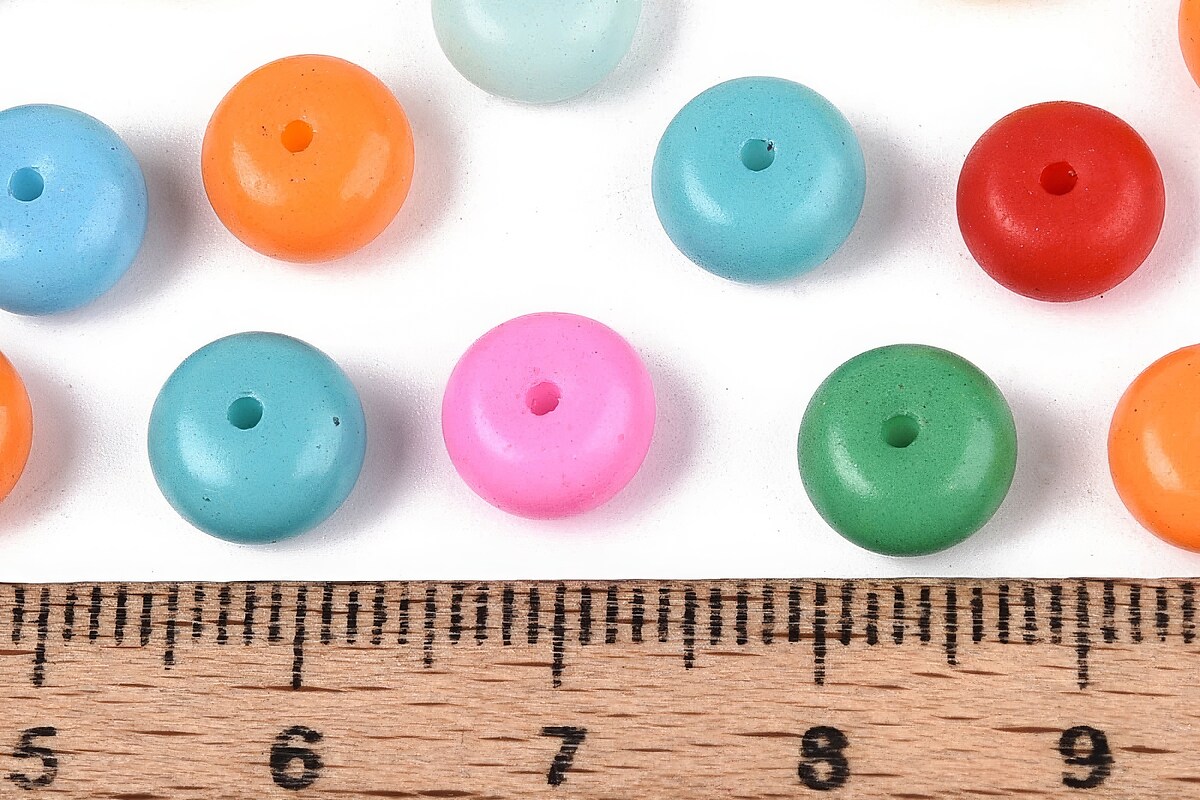 Margele de nisip de sticla rondele 5x8,5mm (50g) - mix opac