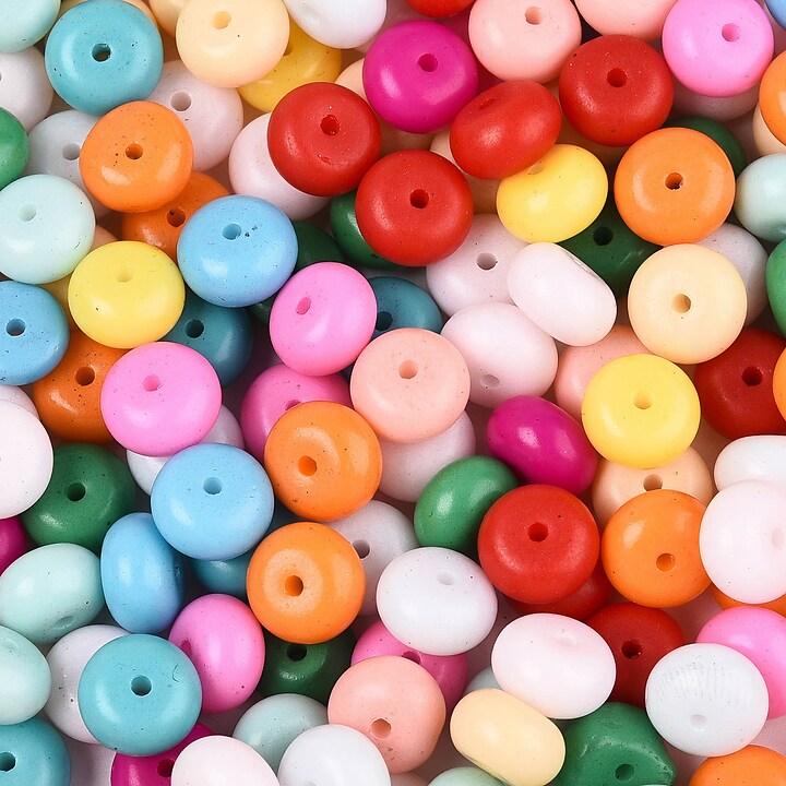 Margele de nisip de sticla rondele 5x8,5mm (50g) - mix opac