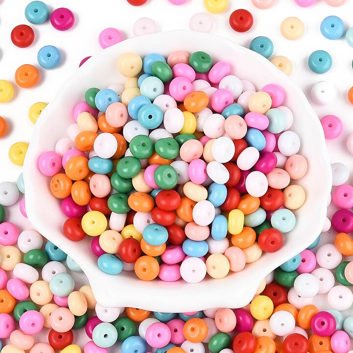 Margele de nisip de sticla rondele 5x8,5mm (50g) - mix opac