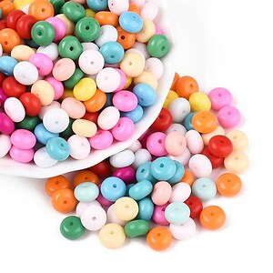 Margele de nisip de sticla rondele 5x8,5mm (50g) - mix opac