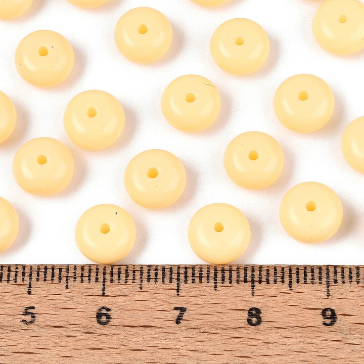 Margele de nisip de sticla rondele 5x8,5mm (50g) - galben opac