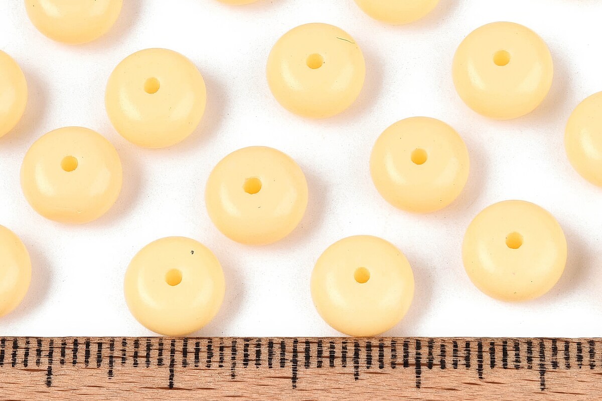 Margele de nisip de sticla rondele 5x8,5mm (50g) - galben opac