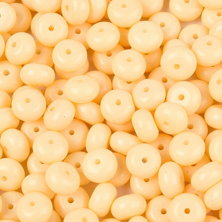 Margele de nisip de sticla rondele 5x8,5mm (50g) - galben opac