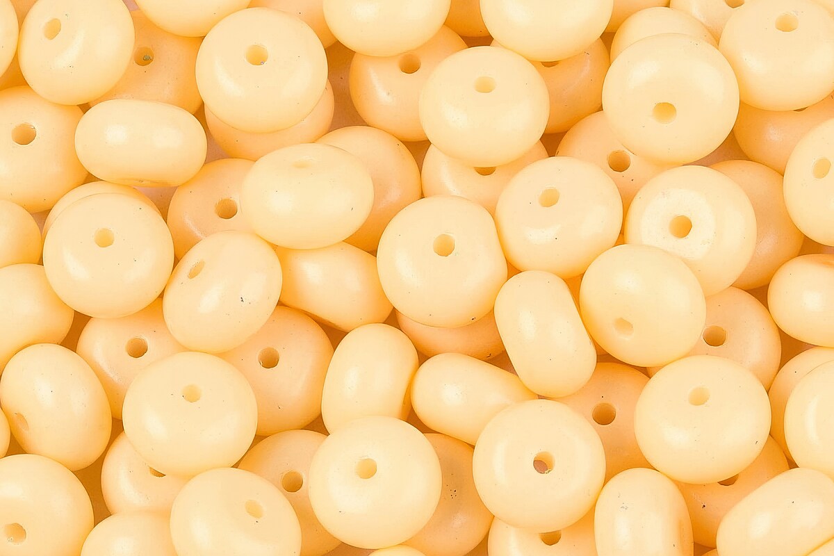 Margele de nisip de sticla rondele 5x8,5mm (50g) - galben opac