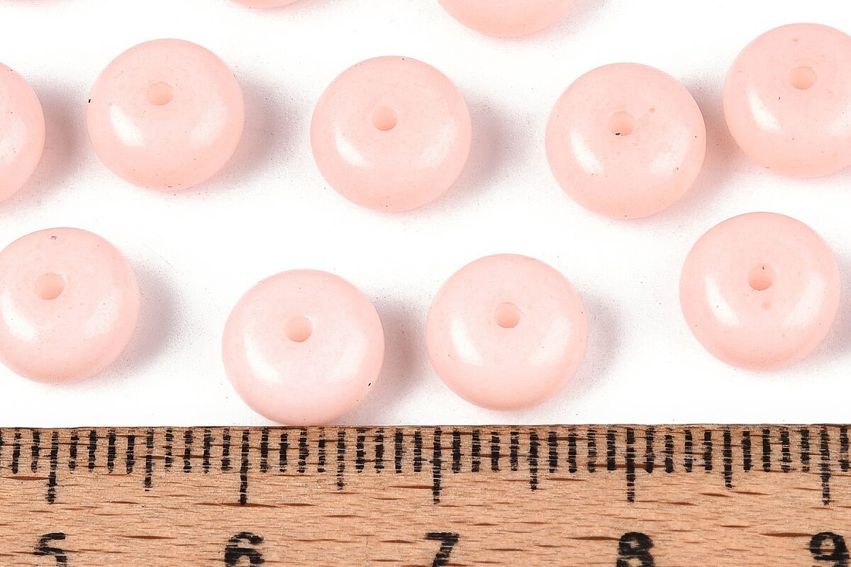 Margele de nisip de sticla rondele 5x8,5mm (50g) - roz deschis opac