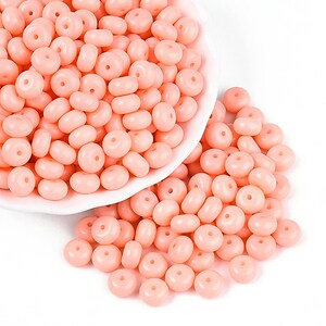 Margele de nisip de sticla rondele 5x8,5mm (50g) - roz somon opac