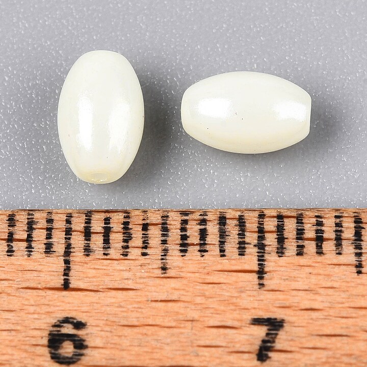 Margele de nisip de sticla oval 6,5-7x4-4,5mm (50g) - crem luster