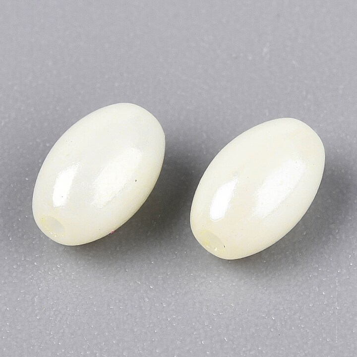 Margele de nisip de sticla oval 6,5-7x4-4,5mm (50g) - crem luster