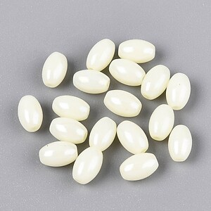 Margele de nisip de sticla oval 6,5-7x4-4,5mm (50g) - crem luster