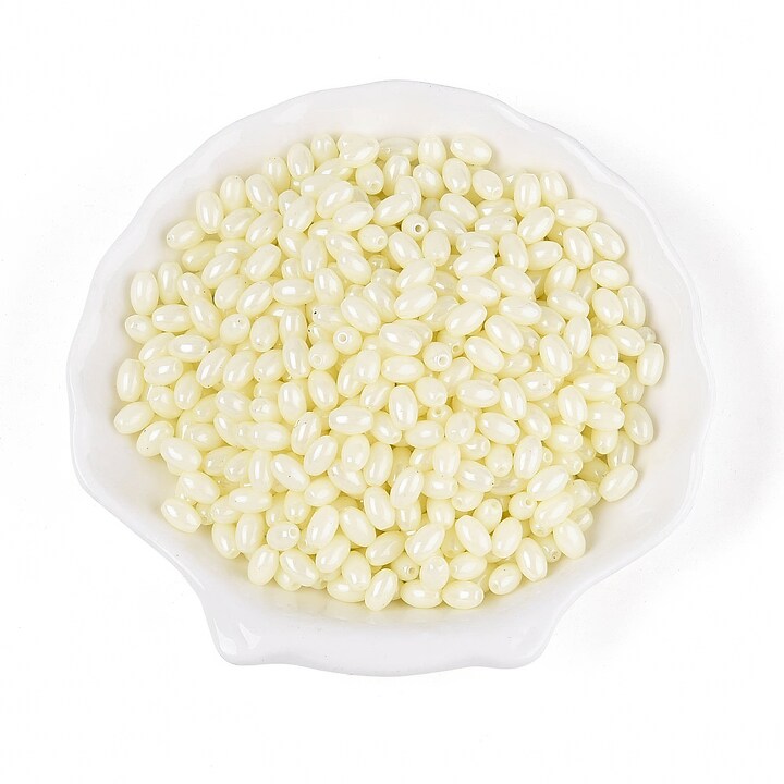 Margele de nisip de sticla oval 6,5-7x4-4,5mm (50g) - crem luster