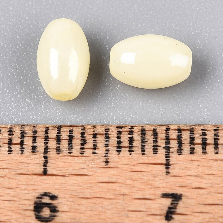 Margele de nisip de sticla oval 6,5-7x4-4,5mm (50g) - galben luster