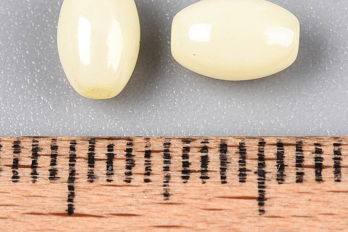 Margele de nisip de sticla oval 6,5-7x4-4,5mm (50g) - galben luster