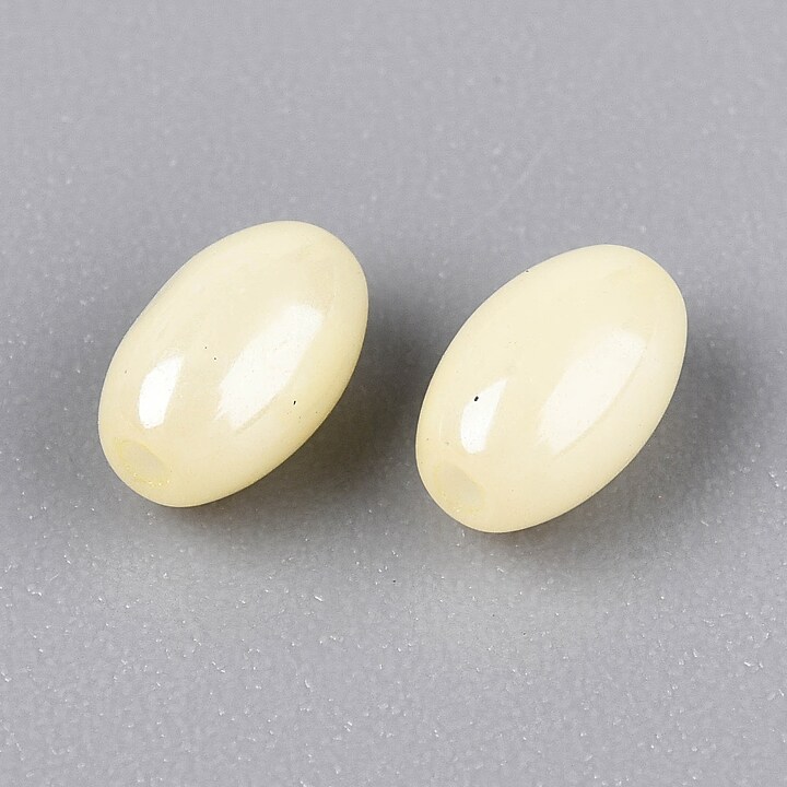 Margele de nisip de sticla oval 6,5-7x4-4,5mm (50g) - galben luster